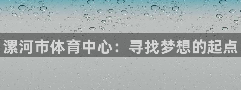 凯发官方正版app集团官网网址:漯河市体育中心:寻找梦想的起